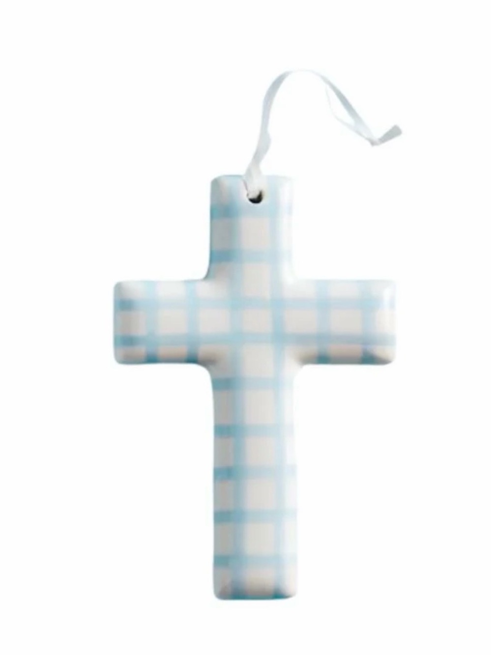 NWT Mud Pie Ceramic Plaid Cross